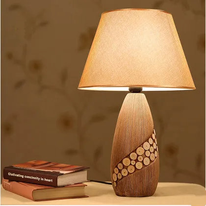 

Modern creative pottery art Table Lamps American rural style linen shade E27 LED lamp for bedroom&studio&foyer&tea table ZLTD066