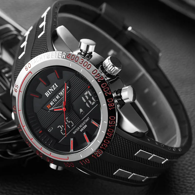Horloges Mannen BINZI цифровые спортивные часы Роскошные мужские электронные военные для
