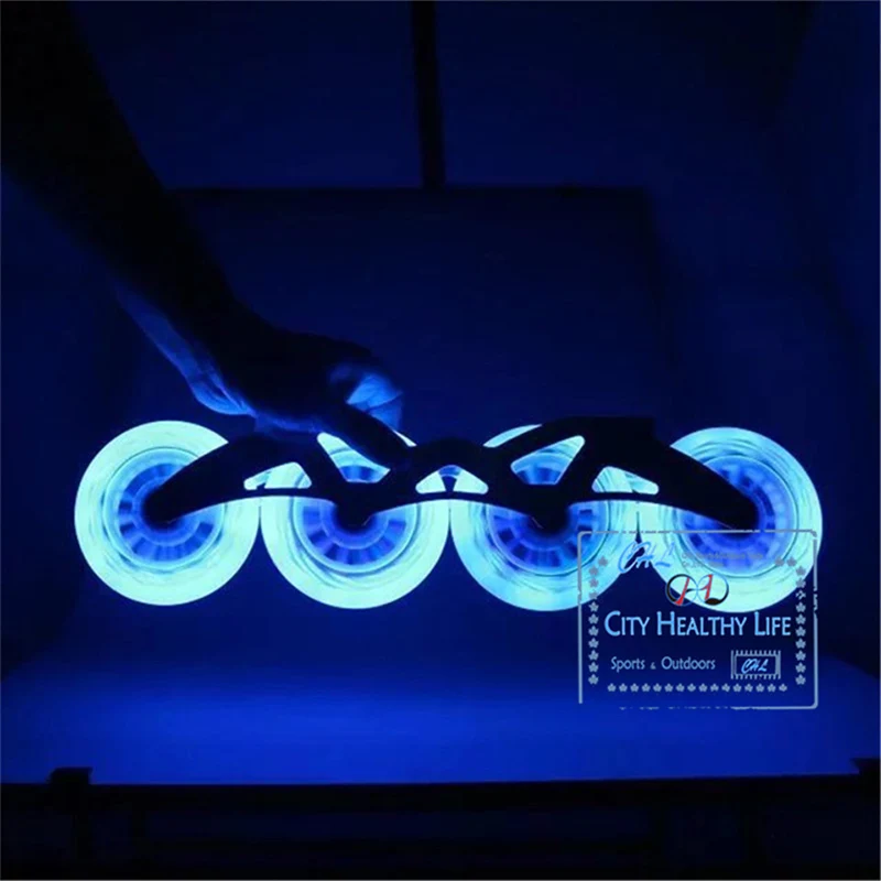 

Super Bright LED Flash Wheel for Inline Speed Skating 90mm 100mm 110mm White Green Blue Light for Night Racing