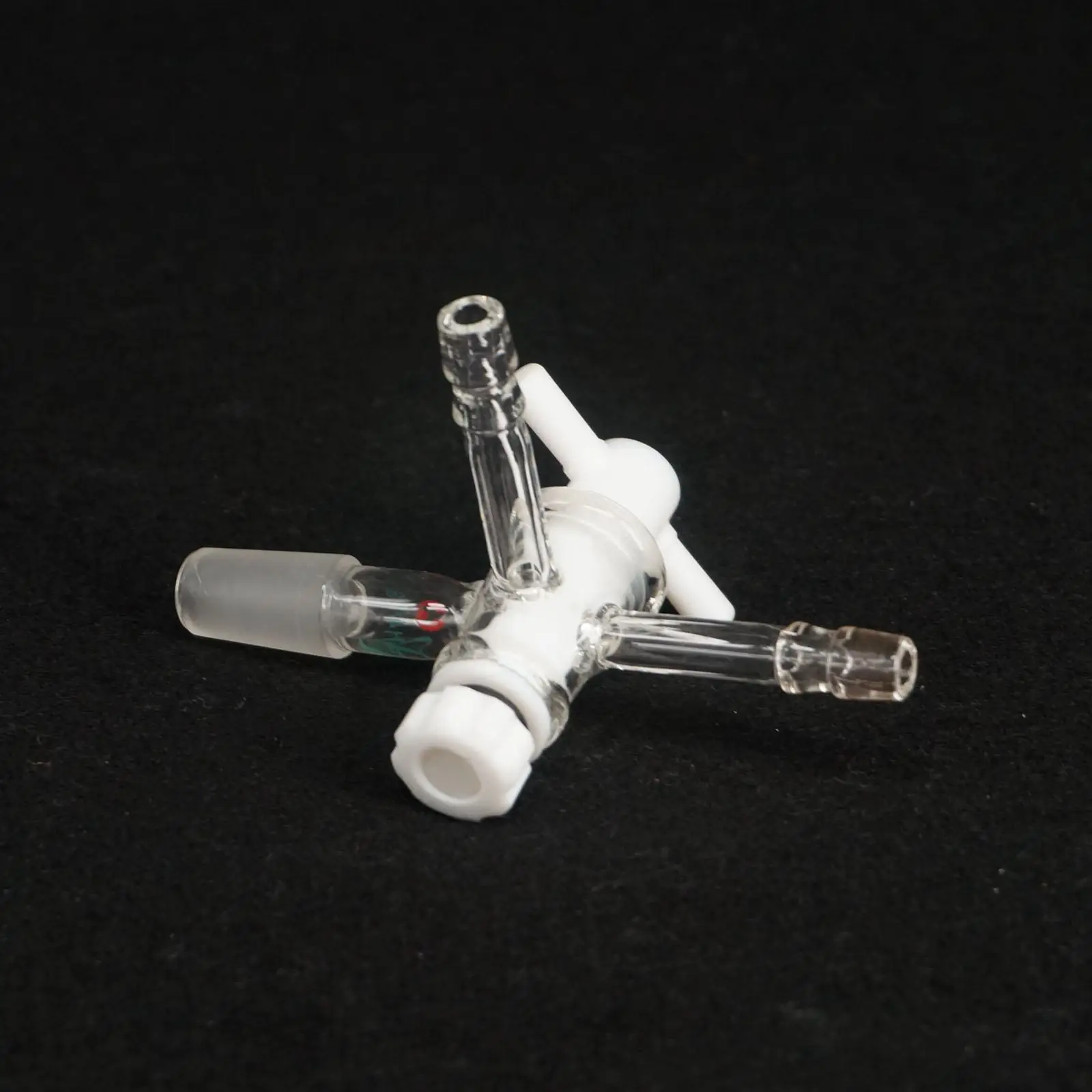 

14/23 Joint T Type Glass Adapter Three-Way PTFE Stopcock 105mm Length Lab Ware