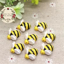 10 pçs kawaii cartoon animal abelha resina flatback cabochão diy artesanato decorativo scrapbooking, 20mm