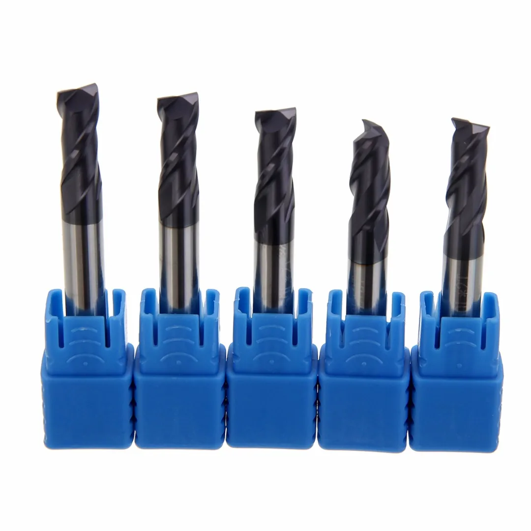 5pcs 2 Flute 6mm End Mill Set Solid Carbide Tungsten Coating CNC Woodwoking Milling Cutters