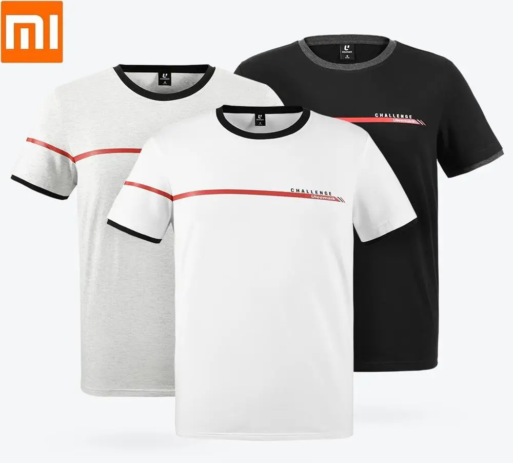 

Xiaomi ULEEMARK Men's Casual LOGO Print T-Shirt fashion Man Summer Short Sleeve Comfortable and breathable