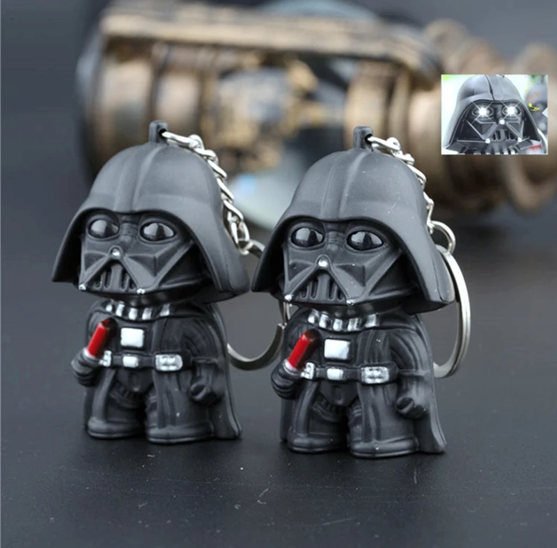 

New arrive LED Flashlight keychain,Darth Vader star war The storm troops BB8 keychain with sound,The force awaken LED keyring 2#