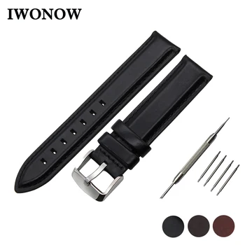

Genuine Leather Watch Band 20mm for Ticwatch 2 42mm Stainless Buckle Strap Wrist Belt Bracelet Black Brown + Spring Bar + Tool