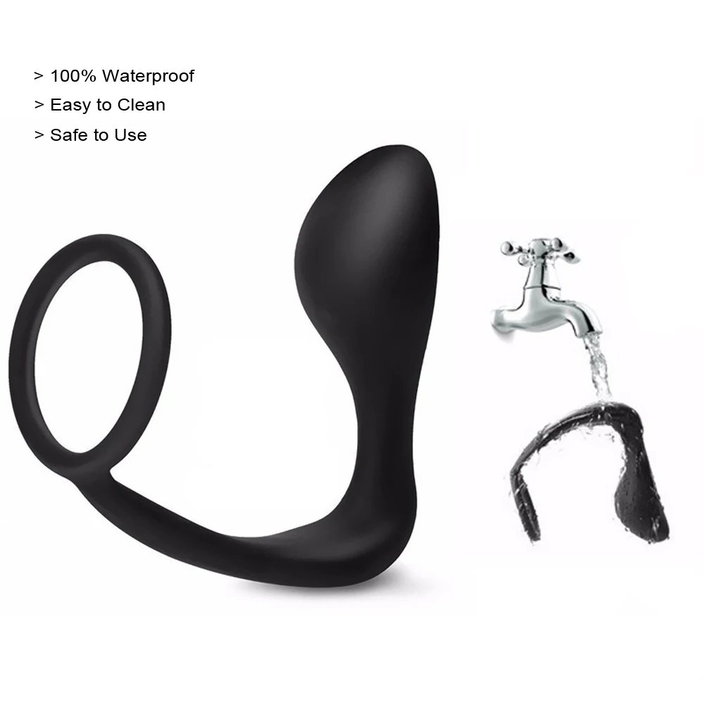 LOAEY Male Prostate Massage &amp Anal Plug Silicone Stimulator Butt Delay Ejaculation Ring Sex Toys For Men Gays | Красота и здоровье
