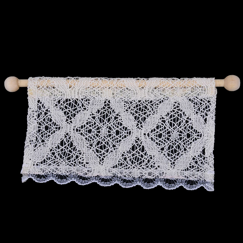 

Miniature Doll House lace Curtains Dollhouse Miniatures 1:12 Accessories Furniture DIY Doll House Decoration window valance