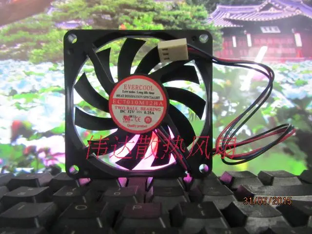 

7 cm 7010 12V 0.25A three-wire fan EC7010M12BA