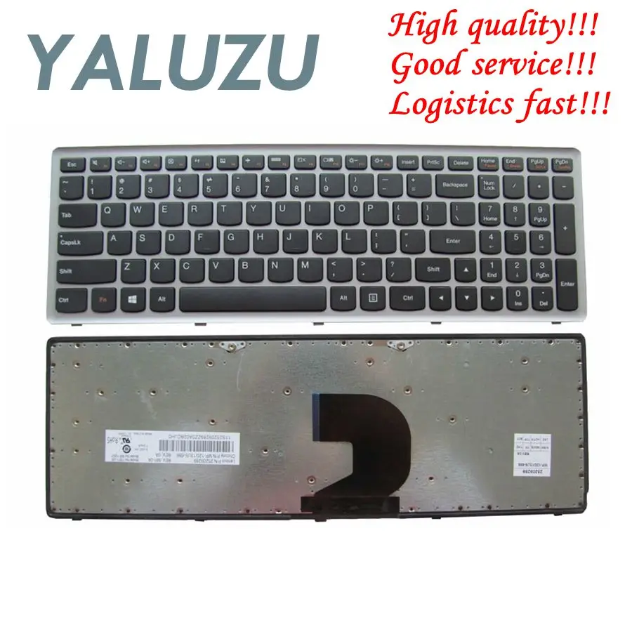 YALUZU Новая Клавиатура США для lenovo Ideapad Z500 Z500A Z500G P500 P500A ноутбук английская клавиатура для ноутбука Серебристый без подсветки