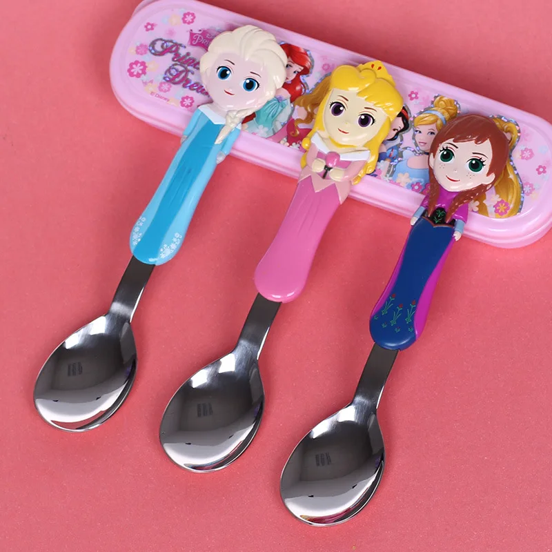 

Disney cartoon pattern baby cutlery children spoon rice spoon cartoon ice cold stainless steel spoon