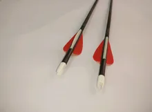 Free Shipping 30 Inch Spine700 Pure Carbon Shooting Arrow with 2″TPU Vane(1white2red)&Points For Archery Bow