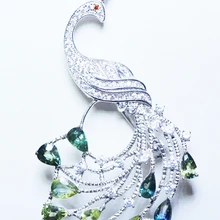 Натуральный сапфир ожерелье кулон 925 Серебро Павлин Стиль 0.5ct* 10 шт. драгоценных камней# LB18919004