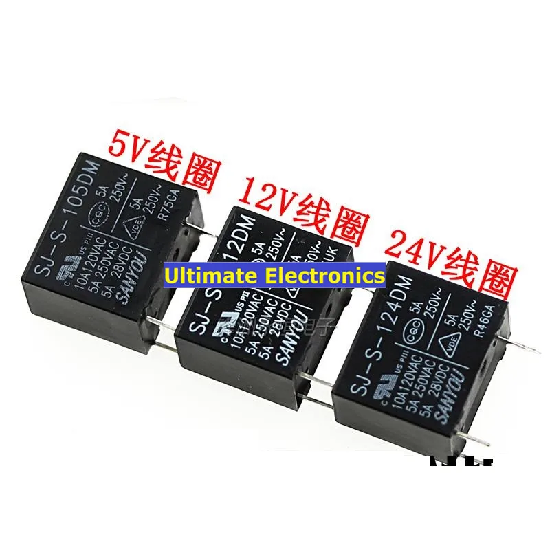 10pcs DM | SJ S 105DM 112DM 124DM 5V12V24V 5A250VAC 4 фута нормально открыть|Интегральные схемы|