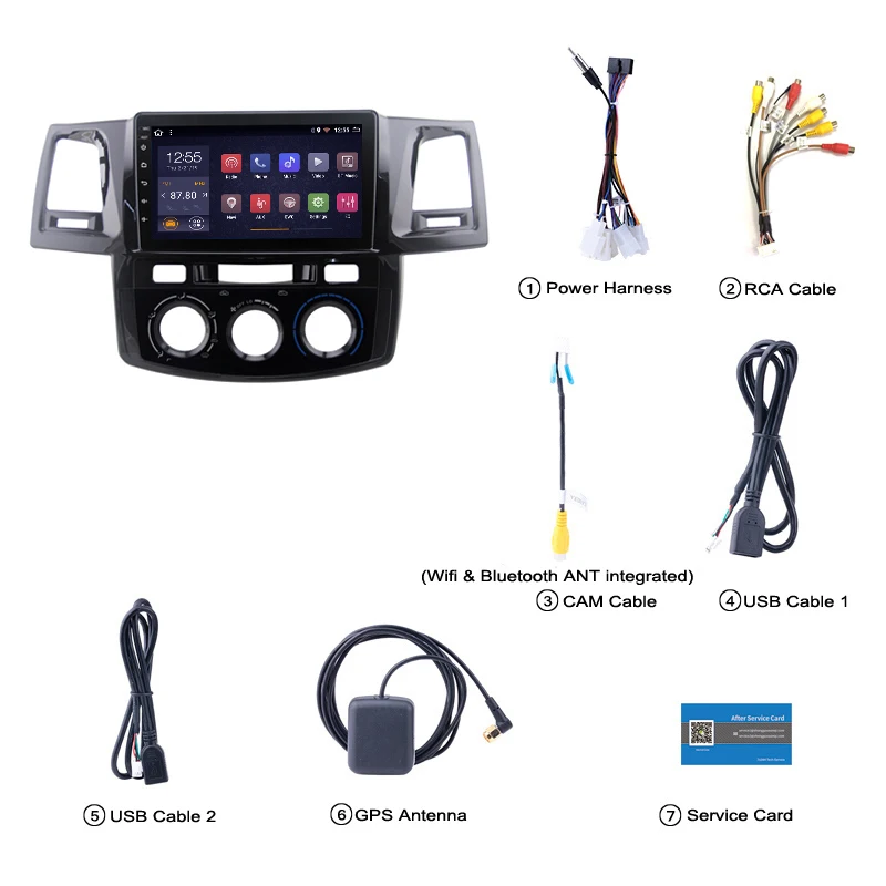 Perfect 2G RAM 32G ROM Android 8.1 car gps multimedia video radio player for Toyota 2007-2015 fortuner hulix navigation 4