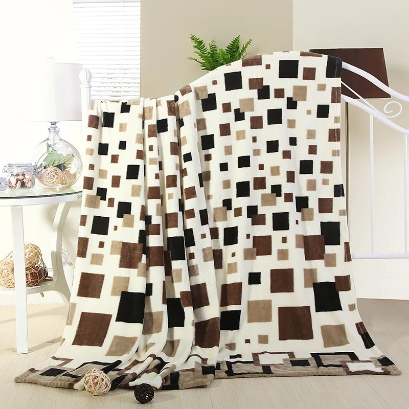 Gitter Decke 120x200 cm Hoher Dichte Super Weich Flanell Bett für Sofa Bettlaken Tragbare Bettdecke Reise Schal Camp Kaufen