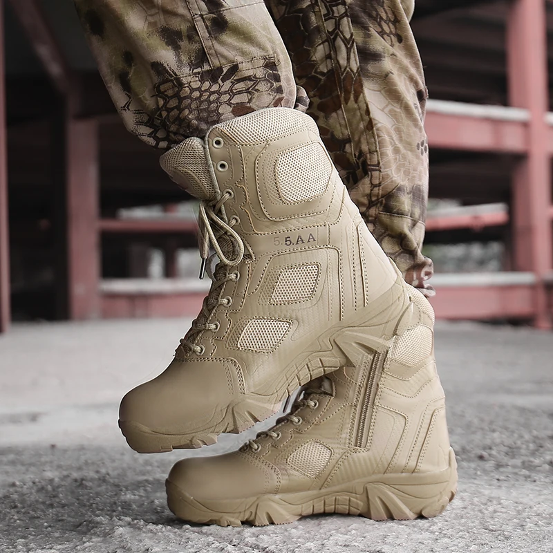 

Men Hiking Shoes Desert Military Tactical Boots Male Outdoor Waterproof Sneakers for Women Non-slip Wear Sports Climbing Shoes