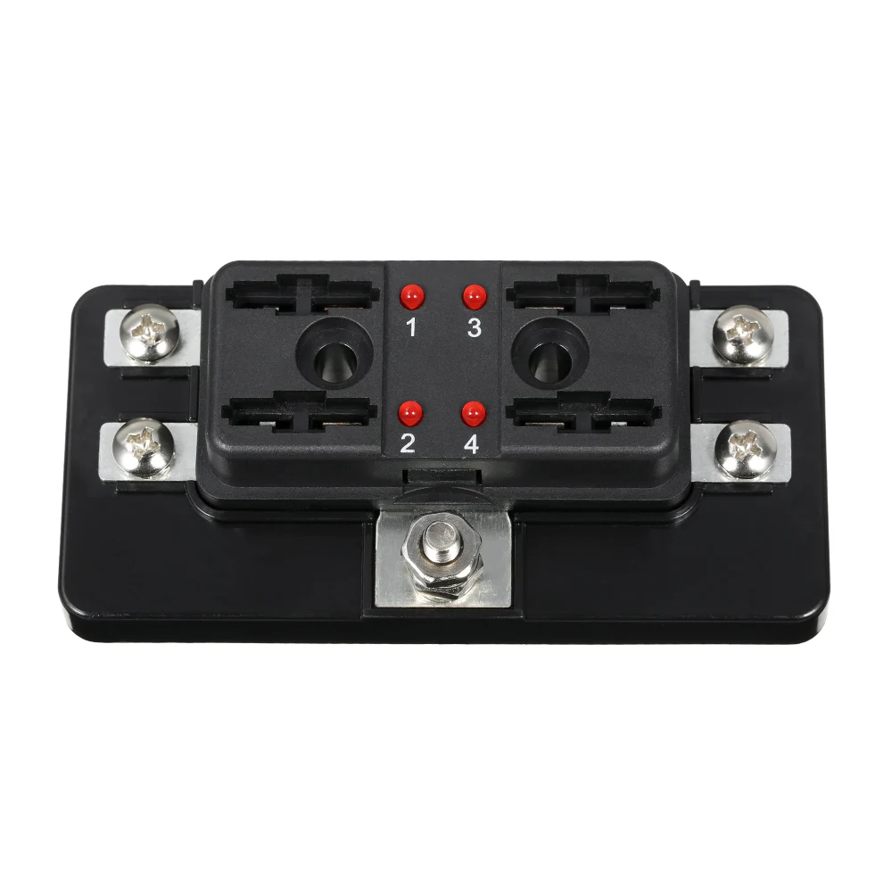 KKmoon 10 Way Blade Fuse Box with LED Indicator Fuse Block for Car Boat Marine Caravan 12V 24V