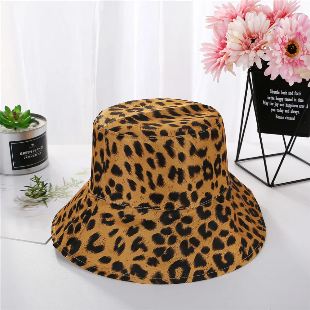 2019 Summer sexy leopard double-sided cap cotton summer casual comfort cap beautiful sunshade windproof cap hat girl 40J26 (14)