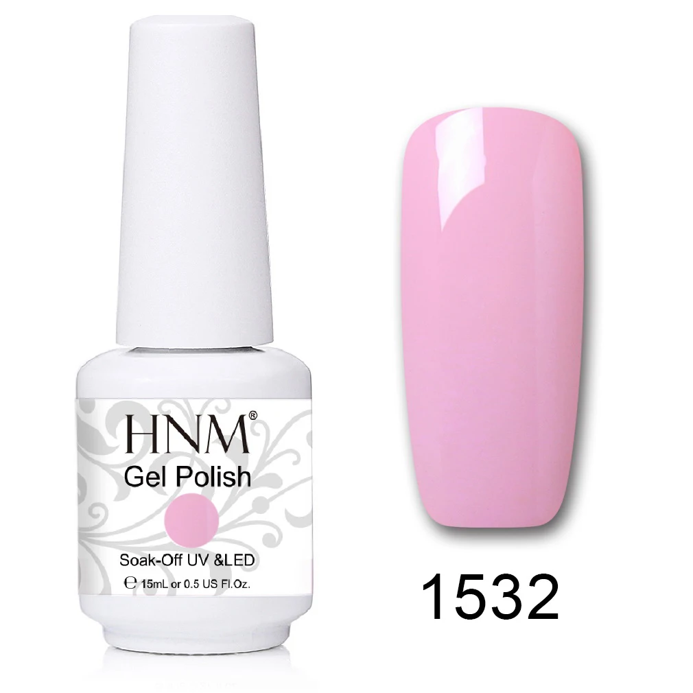 HNM 241 Colors 15ml Pure Glitter UV Gel Nail Polish Soak Off Primer LED Lamp GelLak Hybrid Varnish For Nails Art Enamel Lacquer - Цвет: 1532