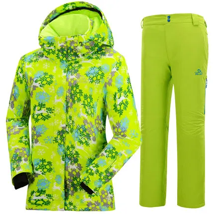 Новые женские лыжная куртка+ брюки, Paul Пелльо куртка+ брюки, более теплый, водонепроницаемый ветрозащитный леди костюм костюмы - Цвет: COLOR 4