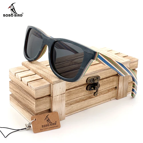 BOBO BIRD мужские деревянные солнцезащитные очки ретро женские солнцезащитные очки поляризационные брендовые дизайнерские пляжные очки lentes de sol de marca mujer - Цвет линз: Grey Lens G027