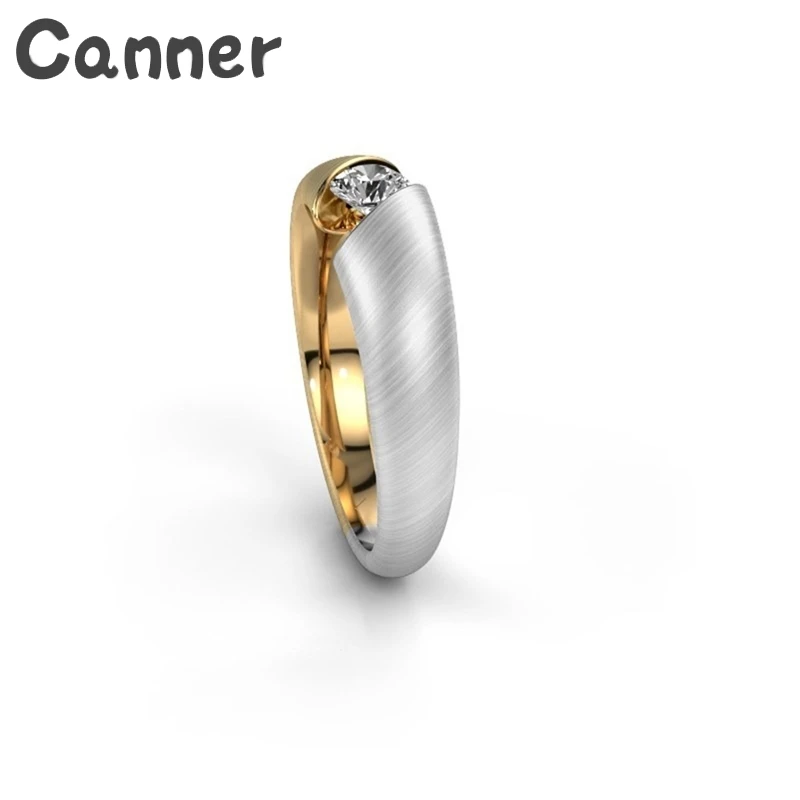 Canner обручальное кольцо из нержавеющей стали, роскошные стразы, Женское кольцо на палец, смешанные цвета, циркониевые Хрустальные Очаровательные кольца A35