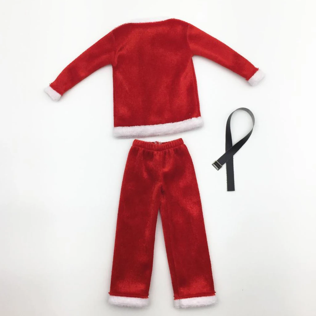 1:6 Scale Christmas Clothes Costume Set &Hat Santa Claus Cap for 12inch Action Figure Doll Toy Accessories