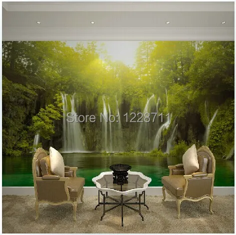 waterfall 3d wallpapers nature 3d mural waterproof wallpaper for bathrooms paper tapets 3d photo 