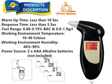 Free Shipping Alcohol Tester LCD Backlit Display Professional Car-Detector Quick Response Breathalyzer Alcotester With Key Chain