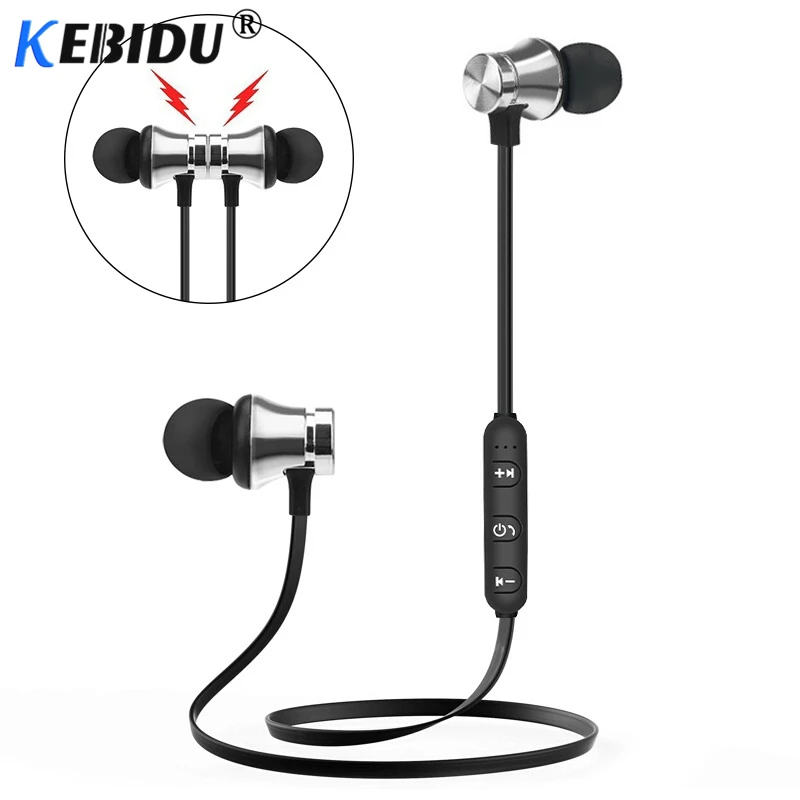 

Kebidu Magnetic attraction Bluetooth Earphone 4.2 Waterproof Sports Headset With Microphone For Iphone Samsung S8 S9 Phone