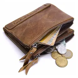 Модный новый мужской кошелек из натуральной кожи, короткий кошелек для монет, маленькие винтажные кошельки MSJ99