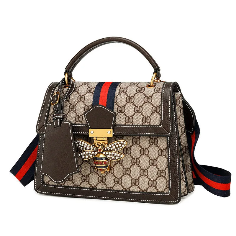 

Fashion Metal Bee Head Mini Small Square Pack Shoulder Bag Crossbody Package Clutch Women Designer Wallet Handbags Bolsos Mujer