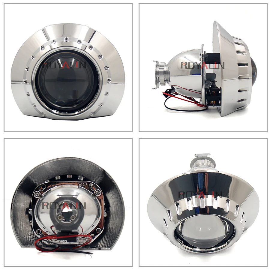 ROYALIN мини би ксеноновые H1 объектив проектора w/E46-R Расширенный кожухи для BMW M3 E90/E91/E92/E93 ZKW E46 компактный H1 H4 H7 огни