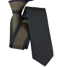 Lammulin Галстуки Для мужчин узкие галстук Дизайн границы черный с оранжевым Dot/Кофе полосатый микрофибры галстук мода Slim галстук 6 см