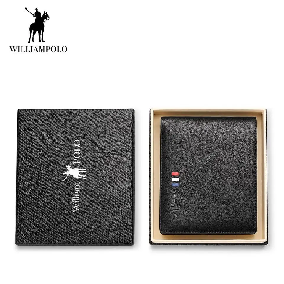 

Wallet Men 100% Genuine Leather Short Wallet Vintage Cow Leather Casual Man Wallets Purse Standard Card Holders PL171330