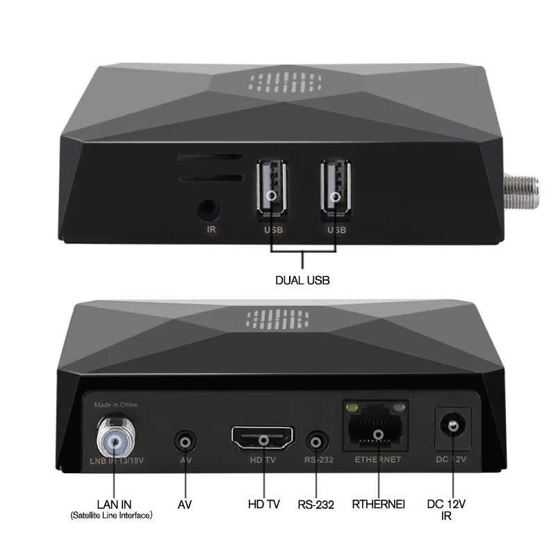 Высококачественный цифровой спутниковый ресивер 1080 P DVB-S2 H.265 рецепторов Поддержка Wi-Fi CCcam M3U Сталкер Европейский Французский Испанский США Великобритания IPTV