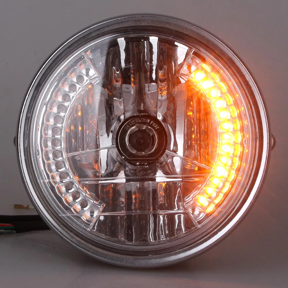 8" Universal Motorcycle Headlight W/ Turn Signal For Harley Bikes