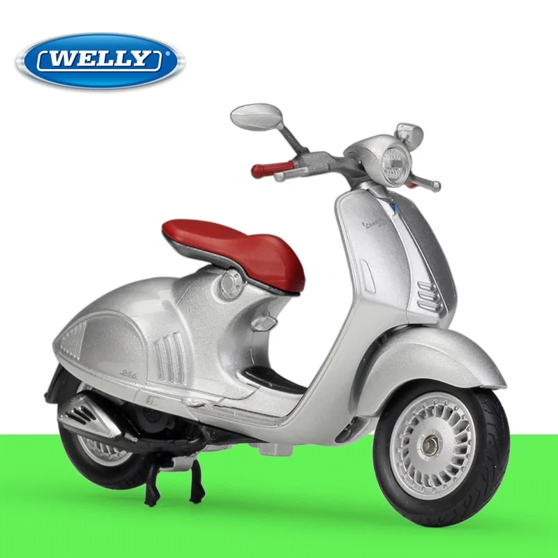 1:18 WELLY Piaggio 2014 Vespa 946 скутер литый Под Давлением Мотоцикл |