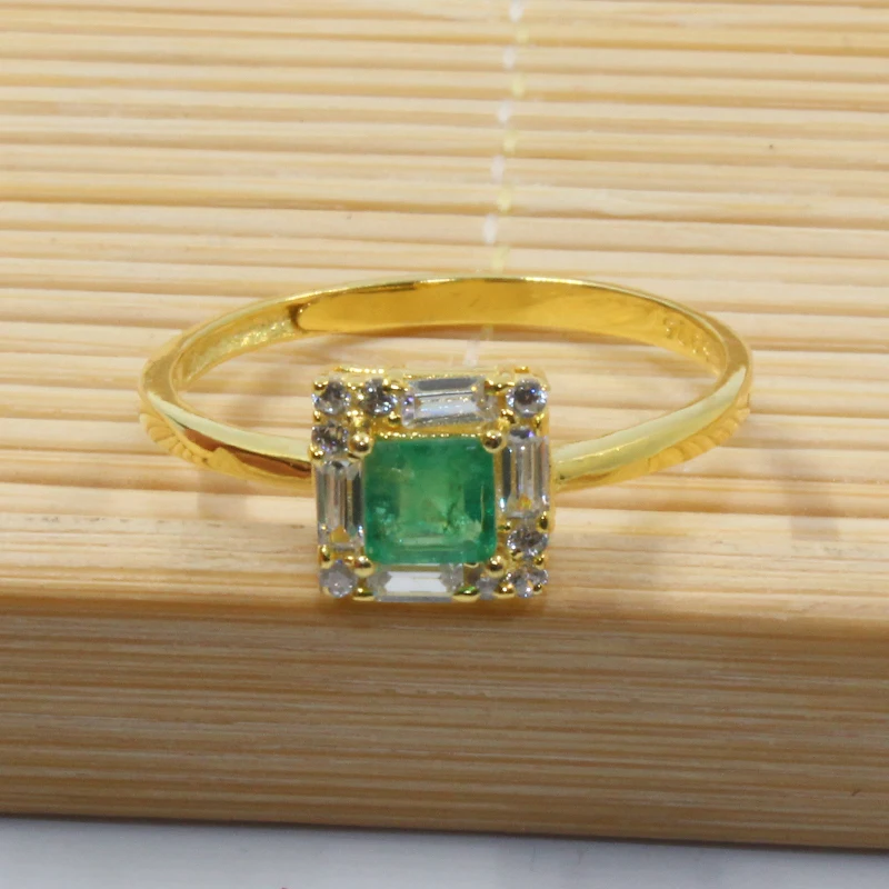 Королевский дизайн серебряное Изумрудное кольцо 4 мм* 4 мм принцесса огранка натуральный Коламбия изумруд твердое 925 Серебряное обручальное кольцо с изумрудом для женщин