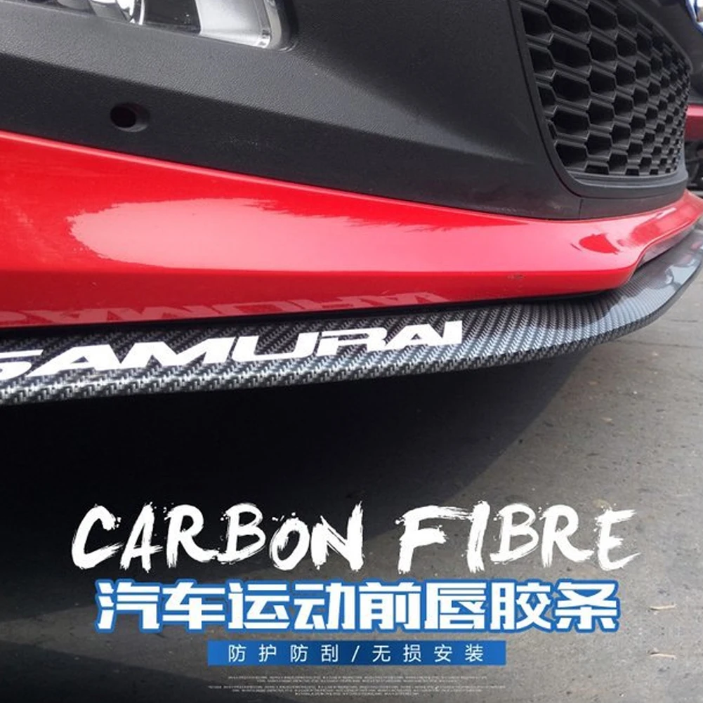 6*2,5 m Protector de coche parachoques delantero divisor de labios Universal de fibra de carbono parachoques de goma de estilo deportivo accesorios para picado de coche 6*2,5 m Protector de coche parachoques delantero divisor de labios Universal de fibra de carbono parachoques de goma de estilo deportivo accesorios para picado de coche