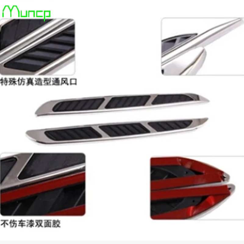 

Muncp Car body stickers Hood Side Flow Vent Fender Air Net Door Decals Sticker Simulation car shark gills outlet for CadillacXTS