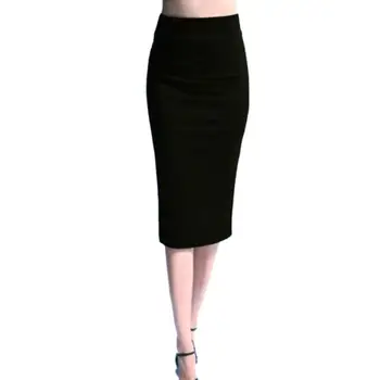 

#4 2018 Women Solid High Waist Skinny Stretchy Skinny Slim Knee-Length Pencil Skirts Fashion Girls