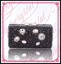 Aidocrystal schwarz perle Abendtasche Clutch Dame Hochzeit Geldbörse Strass Hochzeit Handtaschen