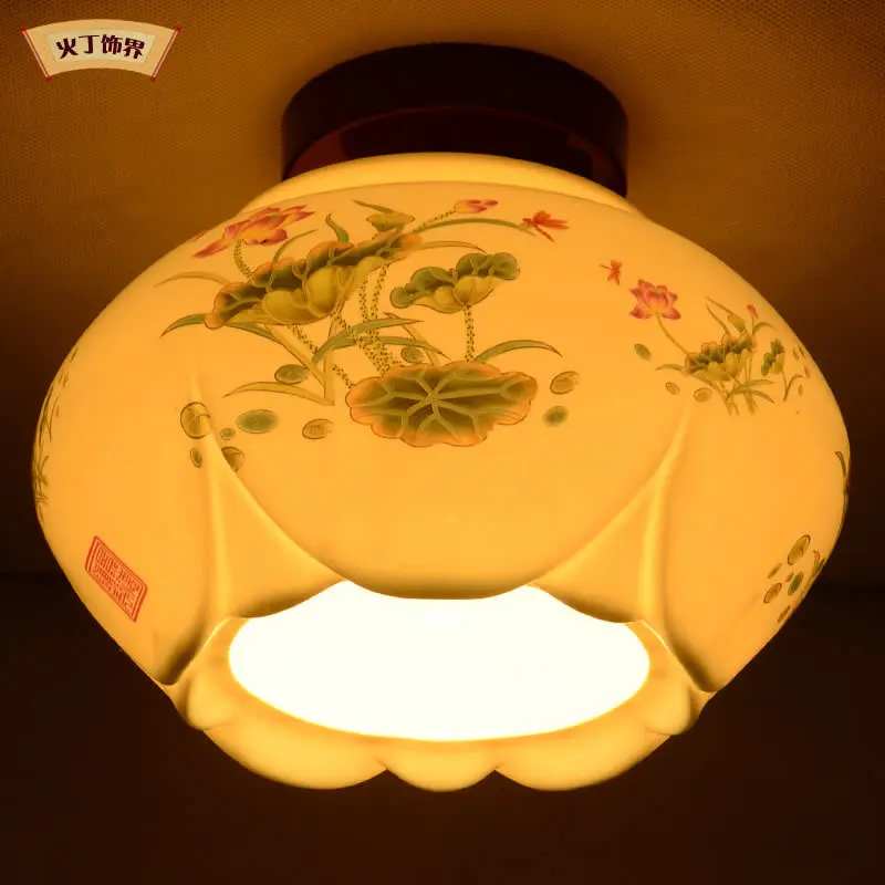 Ding fire decoration sector new China Modern Chinese classical style balcony aisle lighting porch ceiling with ceramic thin tire |