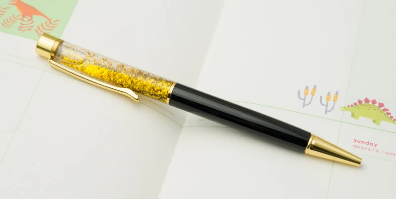 Шариковые ручки с золотым градиентом, изысканные высококачественные шариковые ручки из золотой фольги, лазерная ручка с индивидуальным логотипом, подарочная ручка для студентов - Цвет: 9 Black