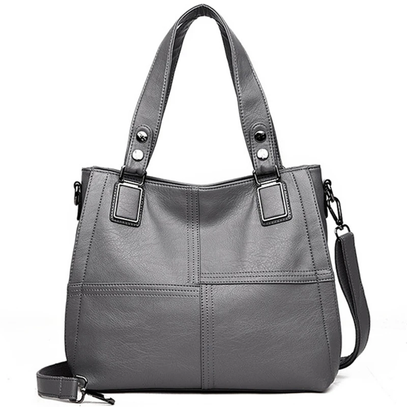 

Leather Luxury Handbags Women Bags Designer Famous Brands Plaid Ladies Shoulder Hand Bags For Women Big Casual Tote Sac A Main