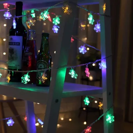 10 м 100 светодиодный S 220 В штепсельная вилка европейского стандарта 5 м/20 м/30 м Рождественская гирлянда со снежными хлопьями светодиодный гирлянда сказочные огни для рождественской елки вечерние украшения сада - Испускаемый цвет: RGB