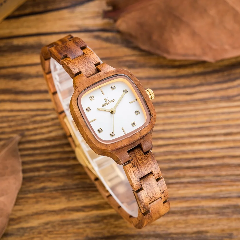 Sandal Wood Assista Marca relógios senhora Relógio