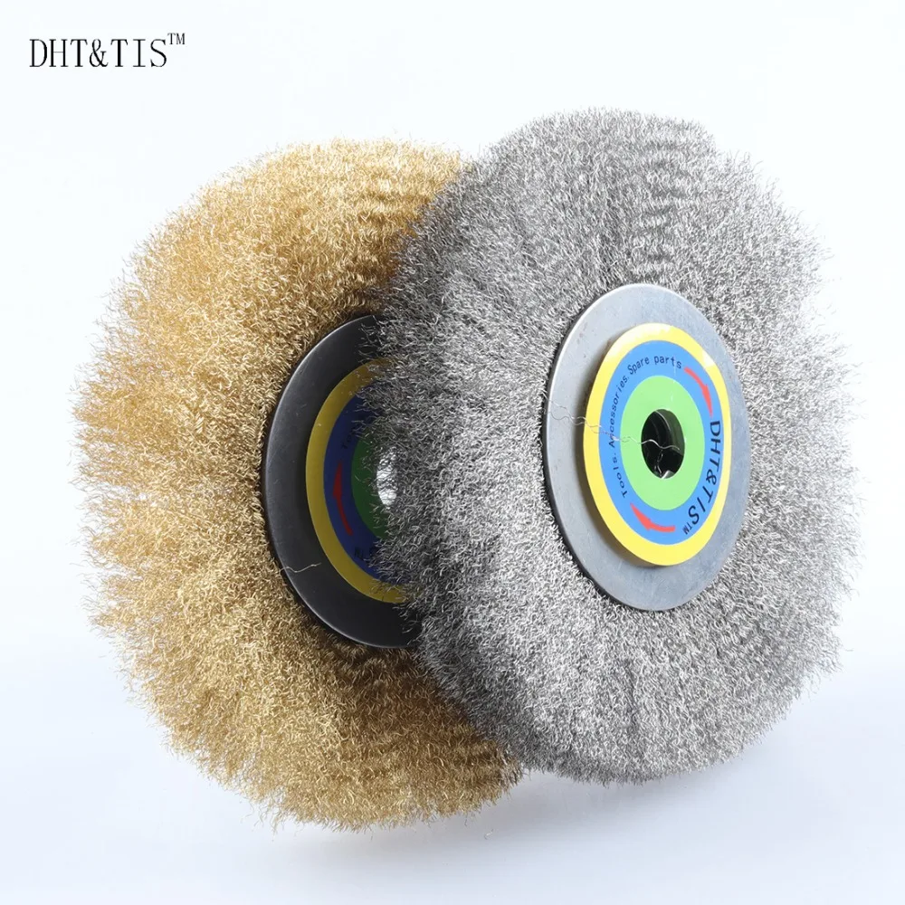 2pieces 150mm*16mm Arbor Hole Stainless Steel Wire Wheel Brush