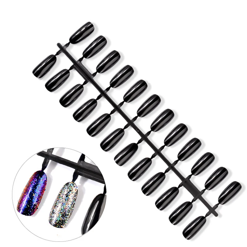 

240 Pcs Color Card False Nail Tips Transparent Black color Removable Plastic False Nail Manicure Nail Art Tools Set